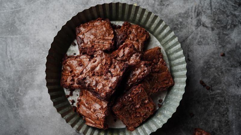 tempting fudgy brownies on a plate